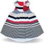 Preview: Kleid Baby Kinder Sommerkleid Rot Beige Weiß Streifen