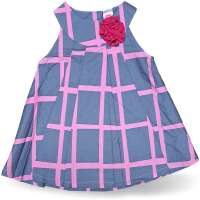 Kleid Baby Kinder Sommerkleid Kariert Grau Rosa