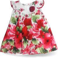Kleid Baby Kinder Sommerkleid Mohnblume Weiß Rot