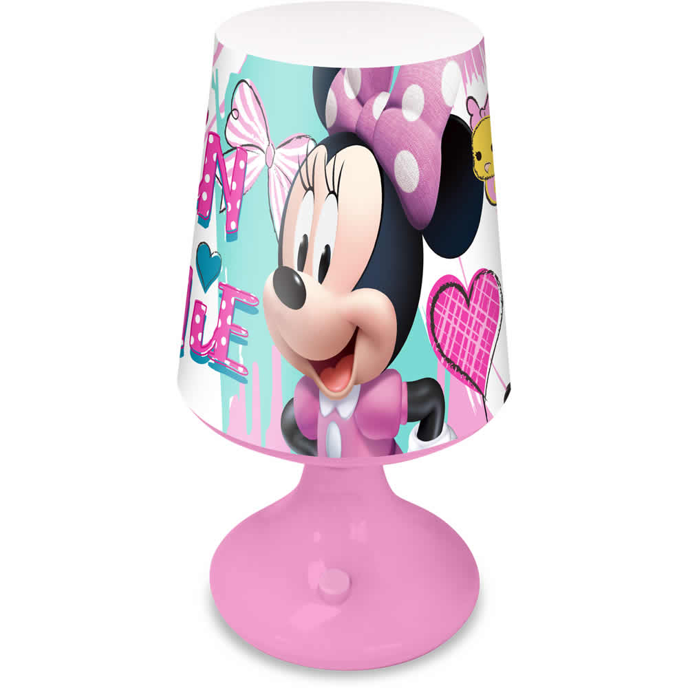 Minnie Mouse LED Lampe Tragbar Tisch Nachtlicht Rosa Mädchen Offiziell Disney 