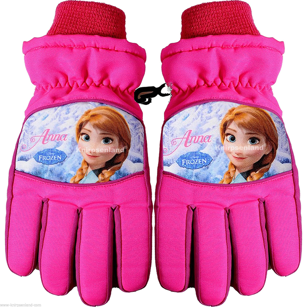 Frozen Kinder Stoff Finger Handschuhe Rosa/Türkis Motiv One Size bis ca 6 Jahre