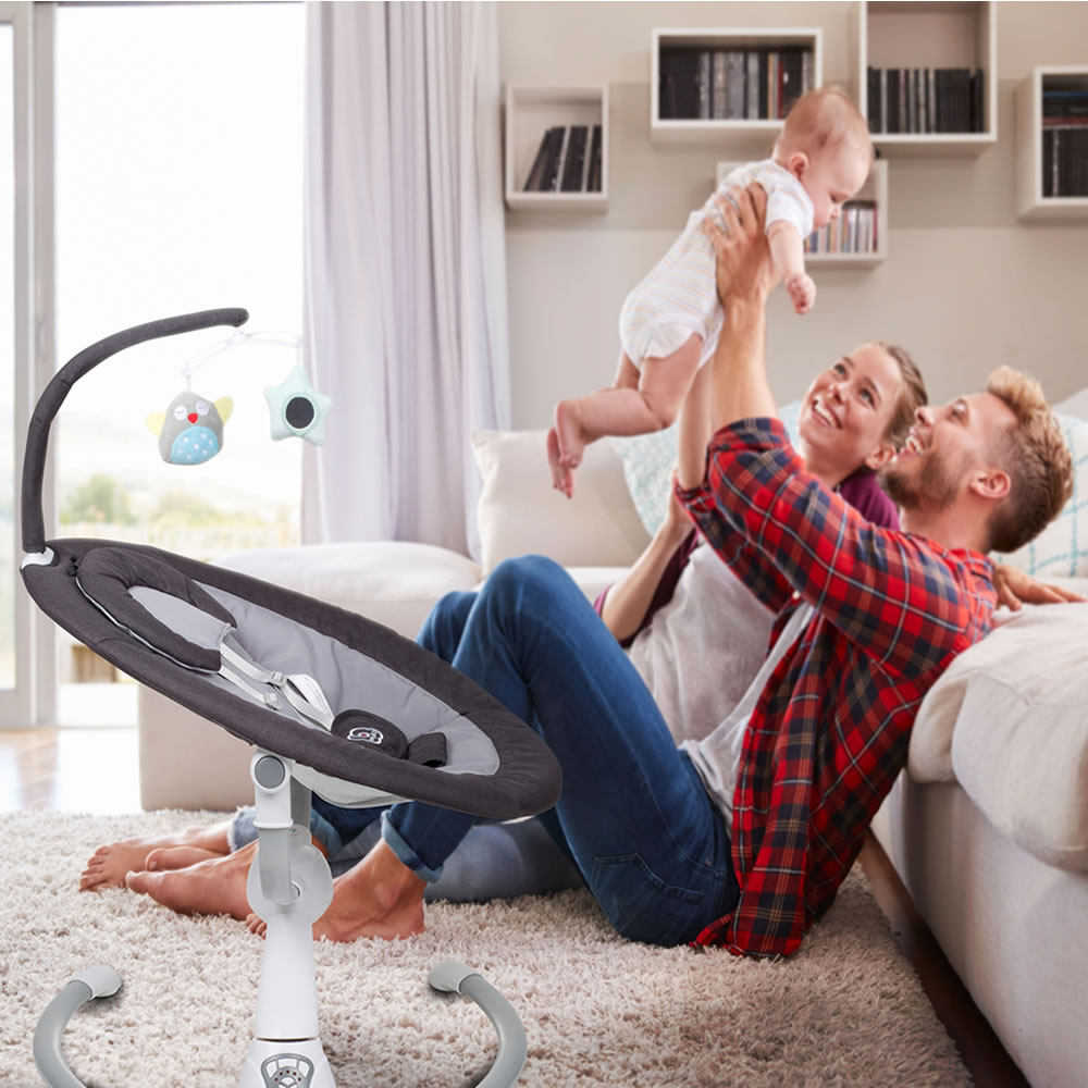Babyartikel Babywippe elektrische Homey | Knirpsenland BabyGo Grau