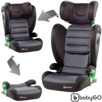 BabyGo Autositz Kindersitz Isofix Sitzerhöhung i-Size Safechild Grau