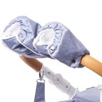 Kinderwagen Handschuhe Handwärmer Muff Jeans Blau