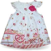 Kleid Baby Kinder Sommerkleid Prinzessin Creme Rosa