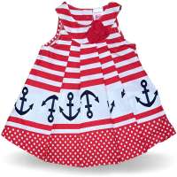 Kleid Baby Kinder Sommerkleid Anker Streifen Rot weiß
